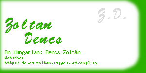 zoltan dencs business card