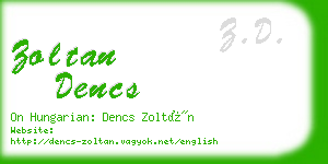 zoltan dencs business card